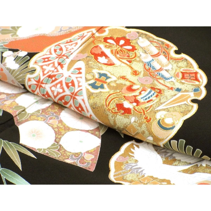 Áo kimono lưu tước với họa tiết vàng và thêu - Hàng hiệu Authentic 877891