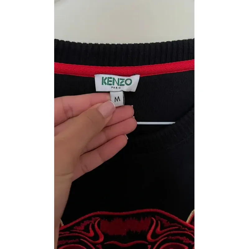 Áo sweater nam Kenzo thêu đầu hổ màu đen size M 757102