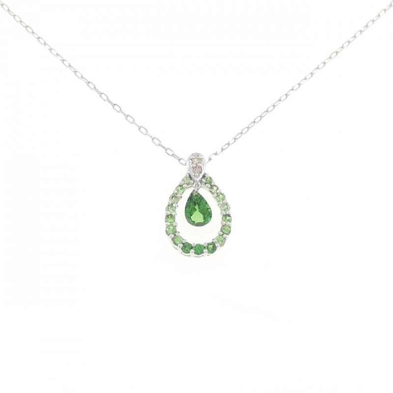 K18WG Ngọc lục bảo xanh Dây chuyền - Hàng hiệu Authentic 861619