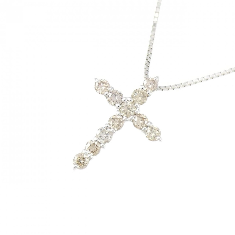 K18WG Dây chuyền kim cương chéo 0.50CT - Hàng hiệu Authentic 867389