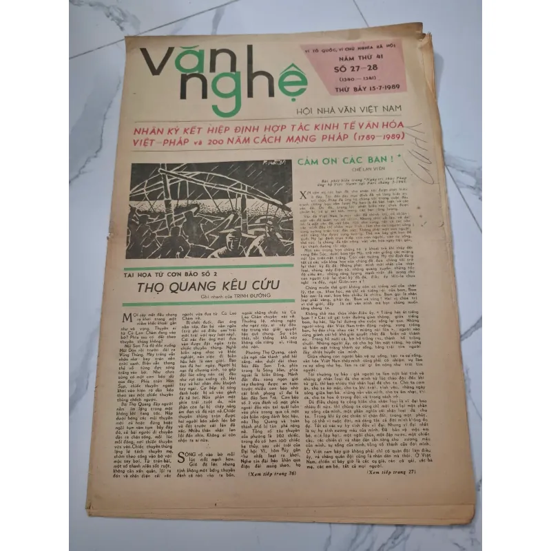 Báo Văn Nghệ Số 27-28 (15-7-1989) - Chế Lan Viên, Trịnh Đường - Báo chí 960370