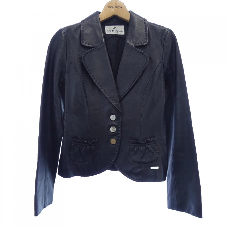 【Mã giảm giá】Áo khoác da Courreges 642852