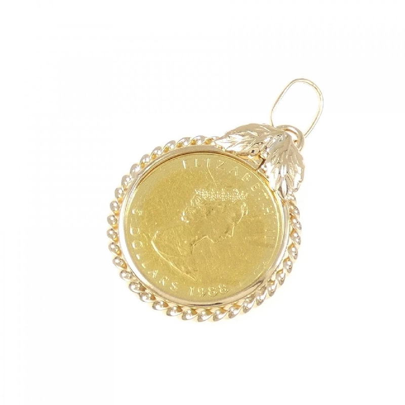 K18YG(枠) Đồng xu Mặt dây chuyền - Hàng hiệu Authentic 864261