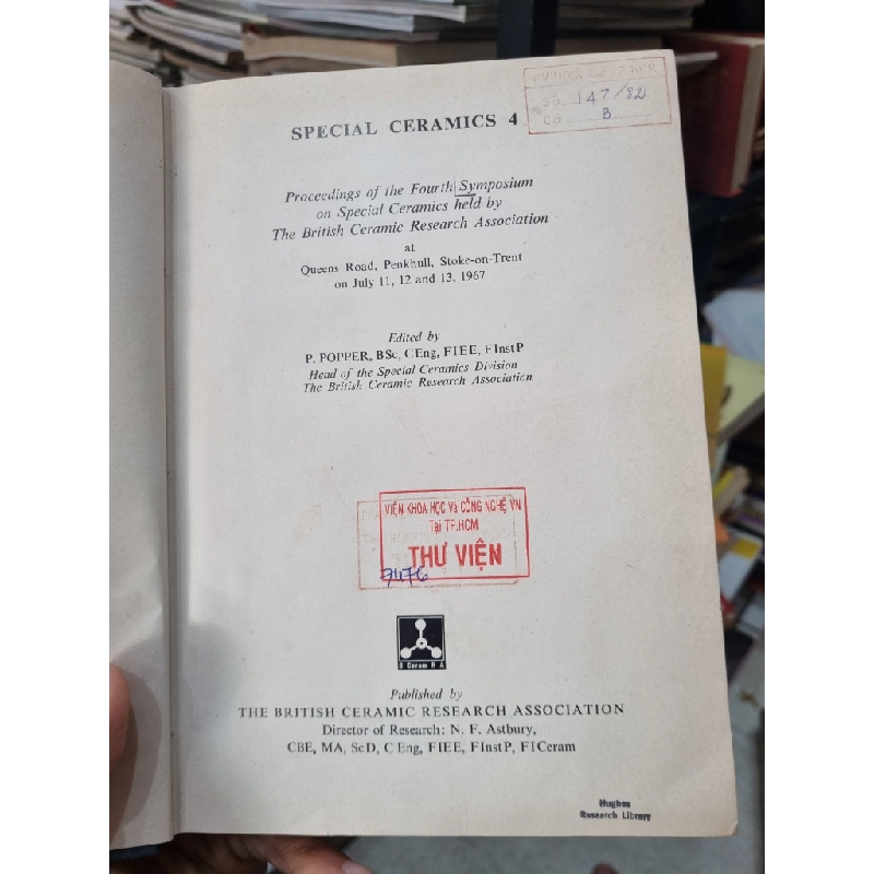 Special Ceremics 4 : Proceedings of the Fourth Symposium on Special Ceramics held by The British Ceramic Research Association - P, Popper 448785