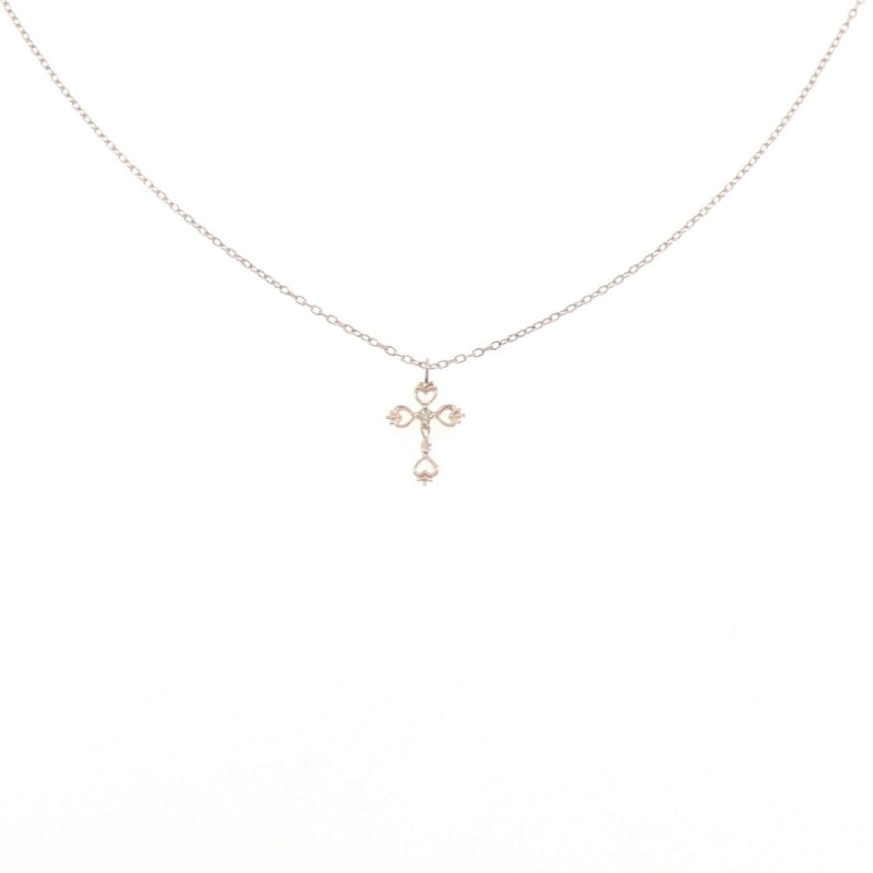 K10PG Vòng cổ kim cương chéo - Hàng hiệu Authentic 863597