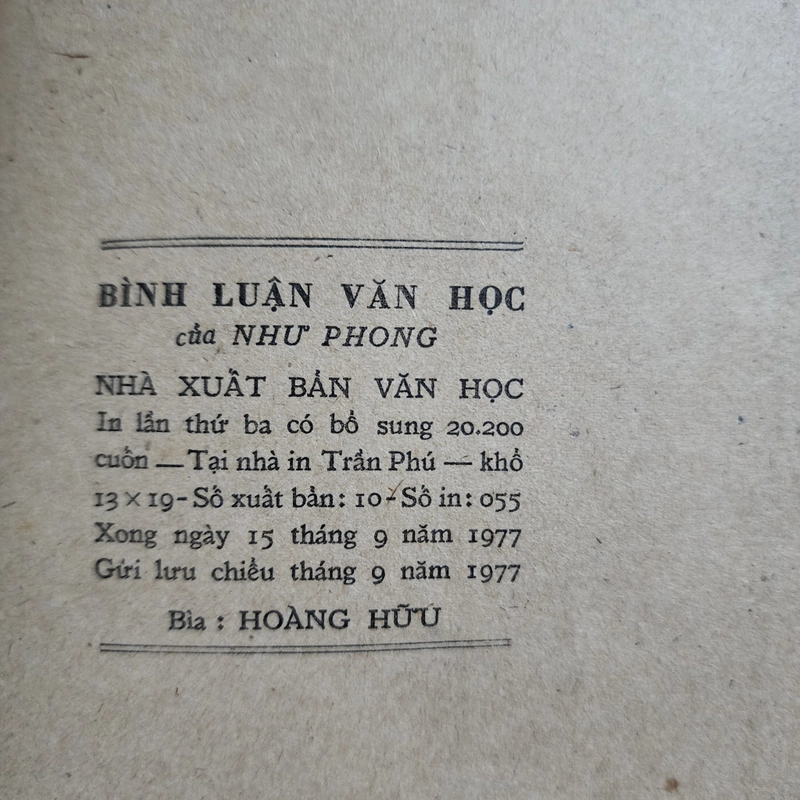 Bình luận văn học | Như Phong | 1977 478344