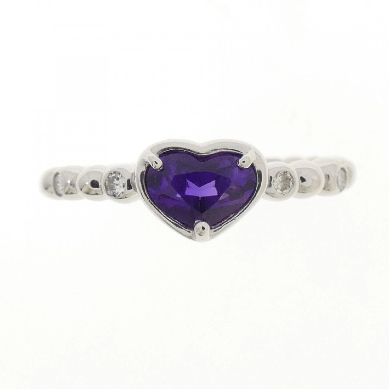 Nhẫn Amethyst PT900 hình trái tim 668274