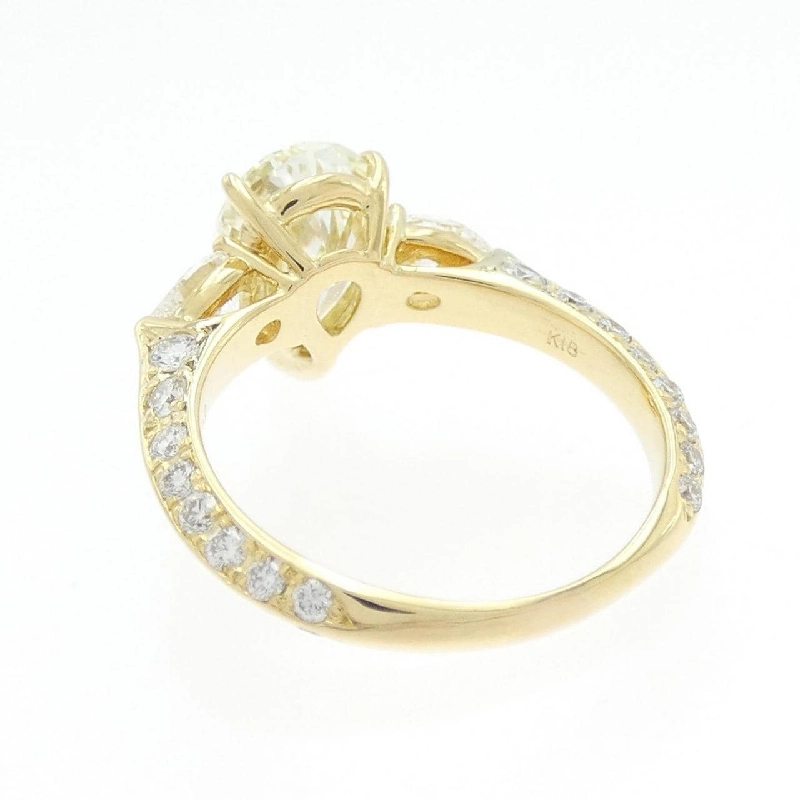 Nhẫn kim cương K18YG 2.046CT VLY SI1 hình giọt nước - Hàng hiệu Authentic 874208