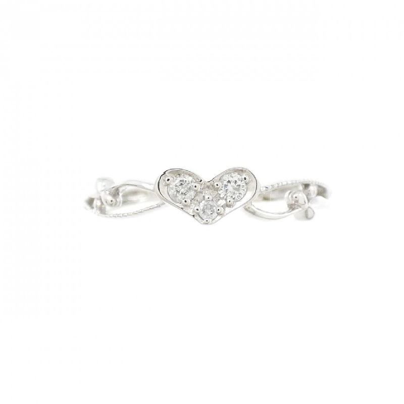 Nhẫn kim cương hình trái tim K10WG - Hàng hiệu Authentic 854012