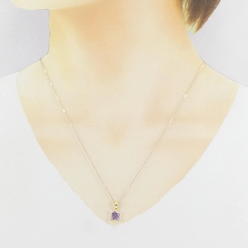 Dây chuyền Amethyst 750YG/750WG/K18YG - Hàng hiệu Authentic 866642