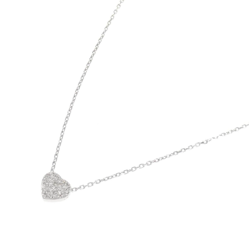K18WG Dây chuyền kim cương hình trái tim Pavé 0.10CT - Hàng hiệu Chính hãng 861984
