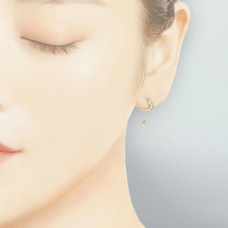 K18YG Mặt trăng Cubic Bông tai - Hàng hiệu Chính hãng 867368