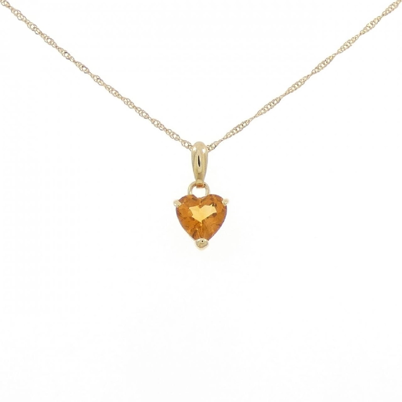 K18YG/750YG Mặt Dây Chuyền Hình Trái Tim Citrine - Hàng hiệu Chính hãng 859530