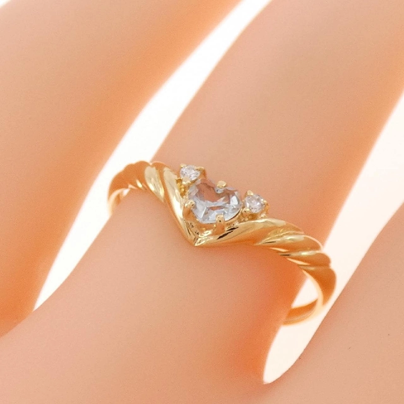 Nhẫn aquamarine K18YG hình trái tim 669344