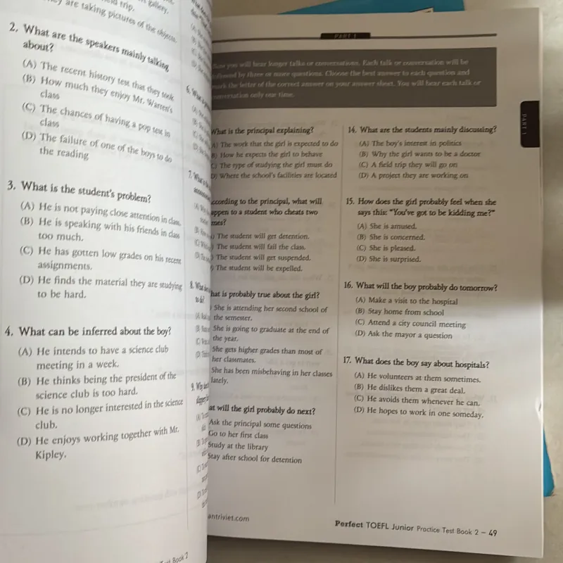 Perfect TOEFL Junior: Practice Test Book 1 + 2 (Có CD) 790118