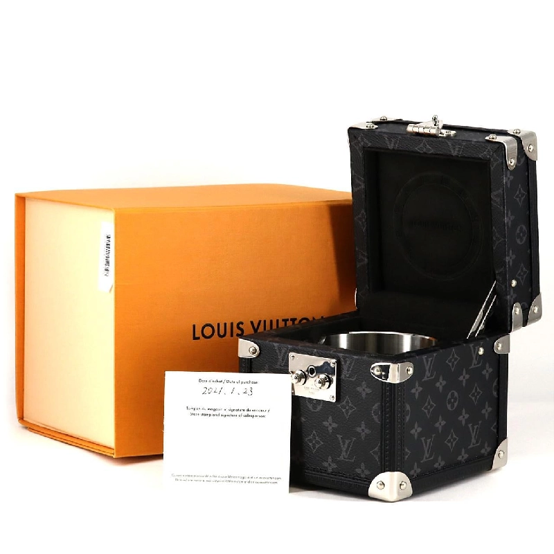 Đồng hồ bàn Louis Vuitton Tambour Dual Time Table Clock Trunk Q1Q030 SS Quartz - Hàng hiệu Authentic 876167