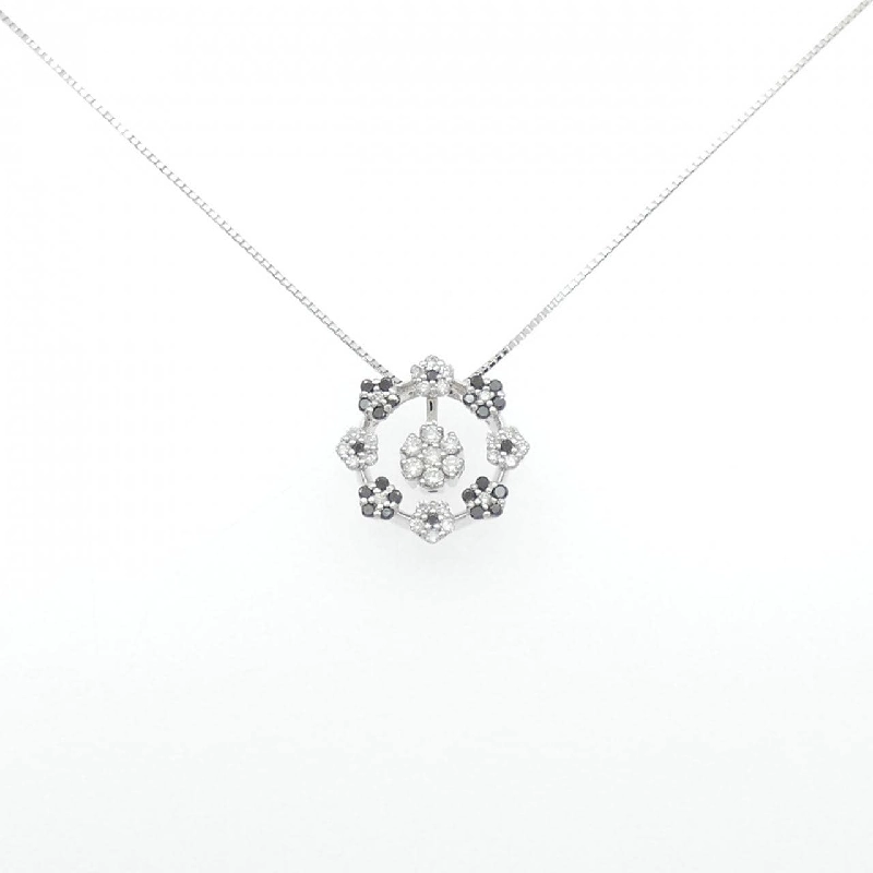 K18WG 2WAY Hoa Đá Quý Kim Cương Dây Chuyền 0.65CT - Hàng hiệu Chính hãng 859189