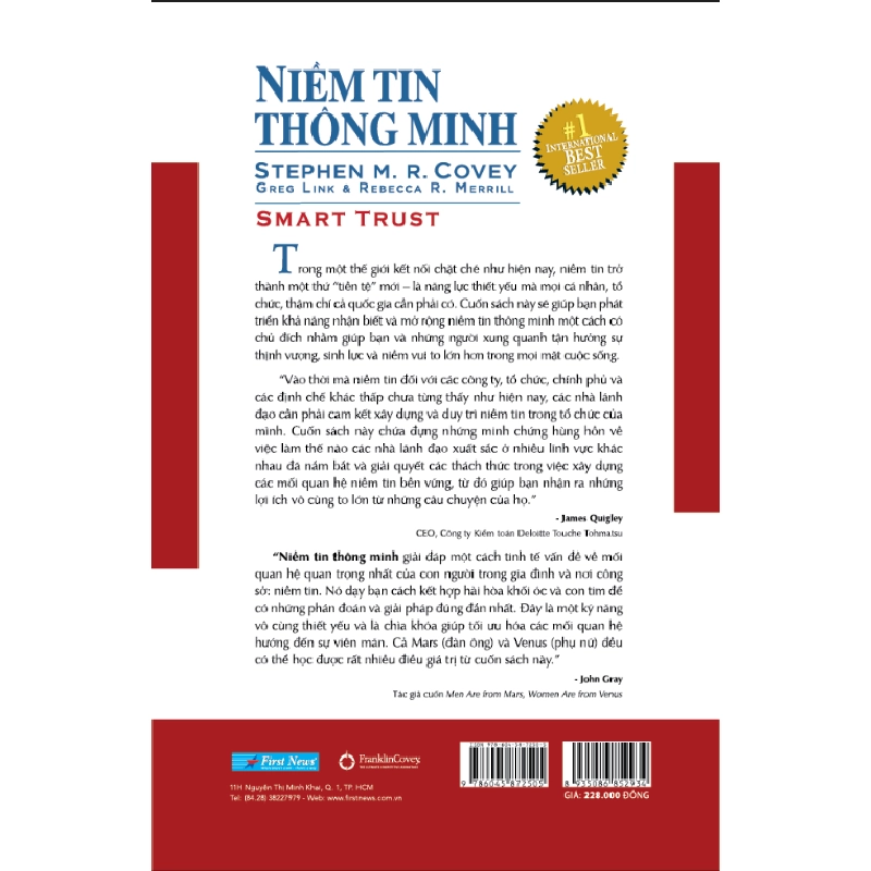 Niềm Tin Thông Minh (Bìa Cứng) (Tái Bản 2020) - Stephen M. R. Covey, Greg Link, Rebecca R. Merrill 293600