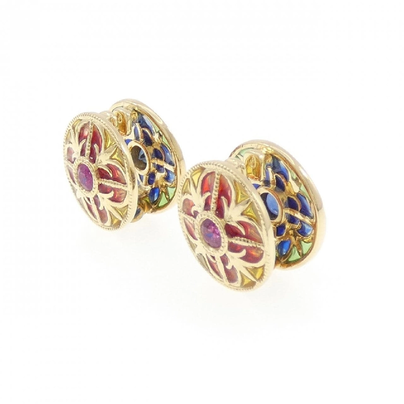 K18YG Đá màu Bông tai - Hàng hiệu Chính hãng 873981