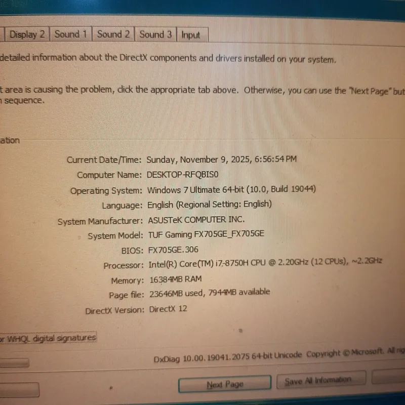 ASUS TUF FX705GE i7 8750h 16gb ram gtx 1050ti 256gb nvme 689396