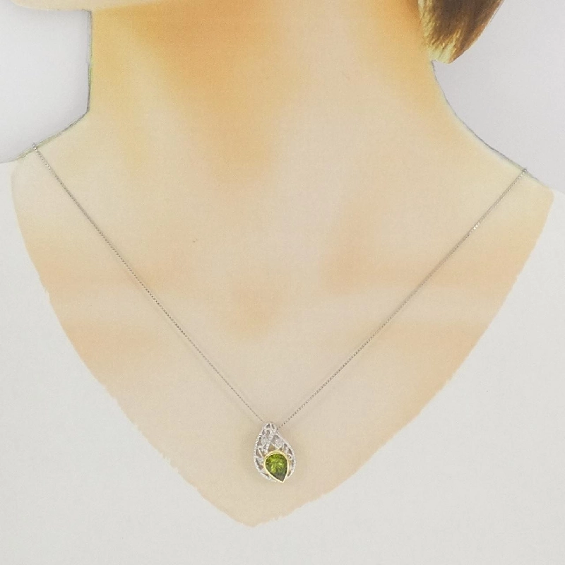 K18WG/K18YG Peridot Necklace 1.85CT - Hàng hiệu Chính hãng 858264