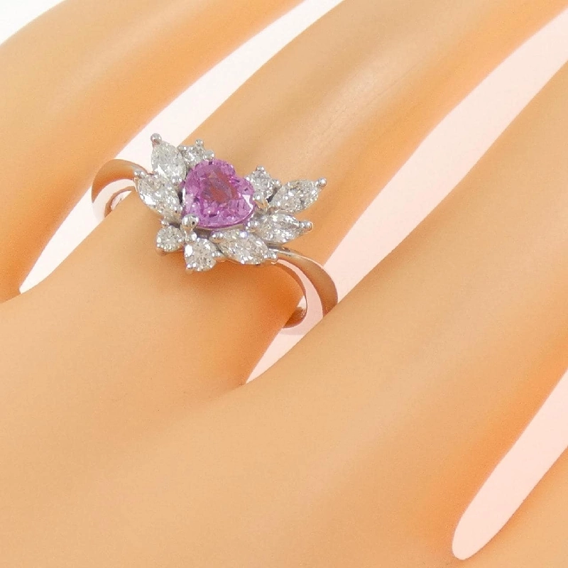 Nhẫn Sapphire hình trái tim K18WG 0.62CT - Hàng hiệu Chính hãng 853274