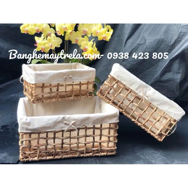 Giỏ chữ nhật đựng đồ mây tự nhiên 706259