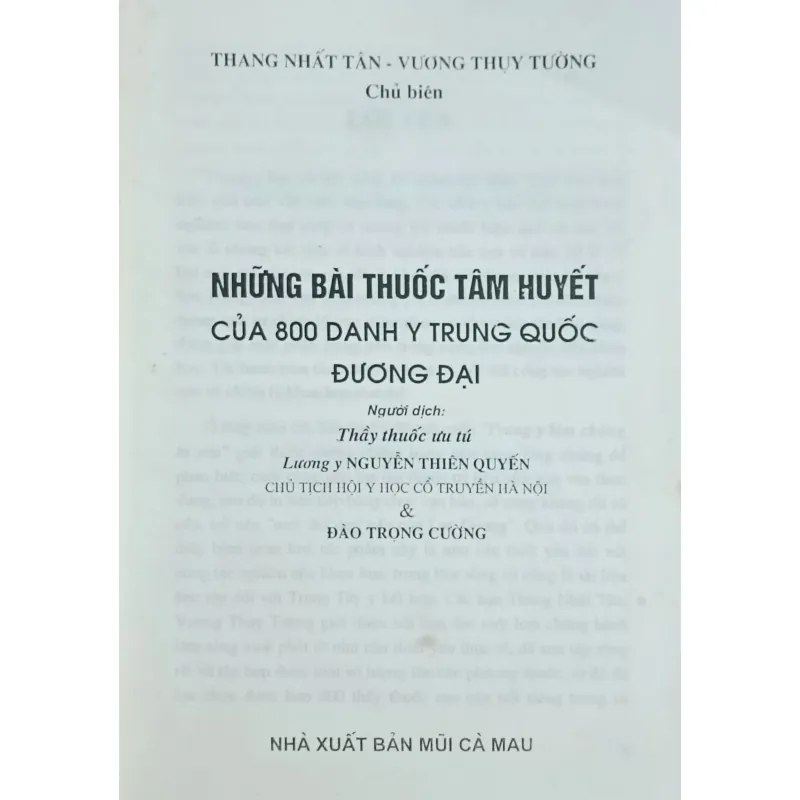 Những bài thuốc tâm huyết của 800 Danh y Trung Quốc đương đại 777834