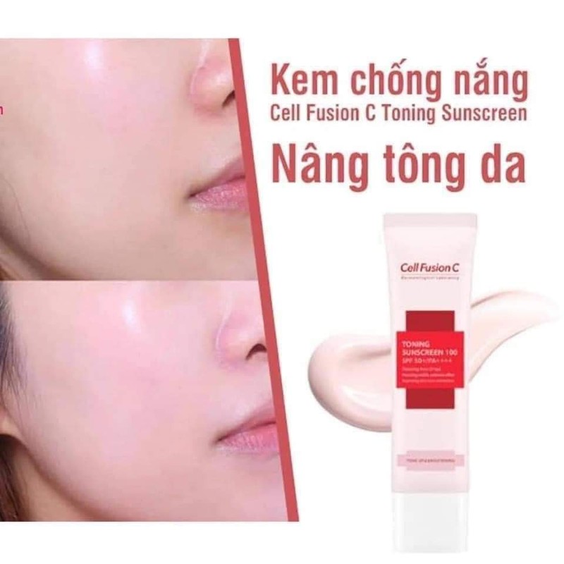 Kem chống nắng cellfusion hồng toning suncreen 100, spf5+++ 117707