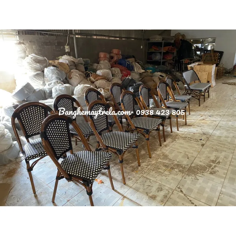 Ghế nhựa giả mây khung nhôm 780093