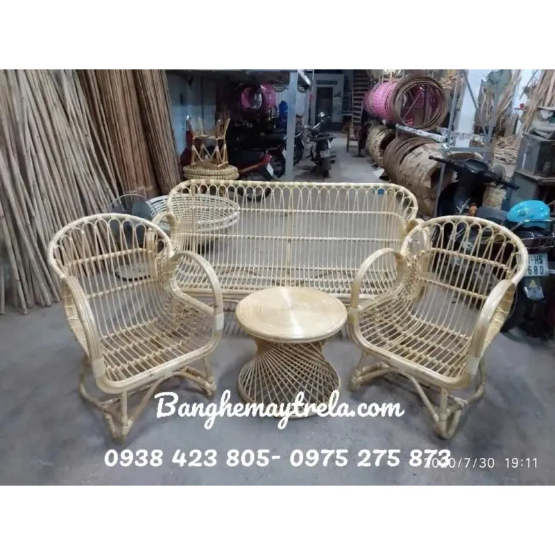 Sofa mây tay cuộn hiện đại 929314