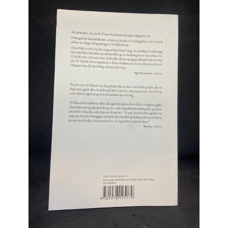Em có hay trời buồn trời chuyển mưa đó không? Vũ Thành Sơn New 90% SBM1805 911325