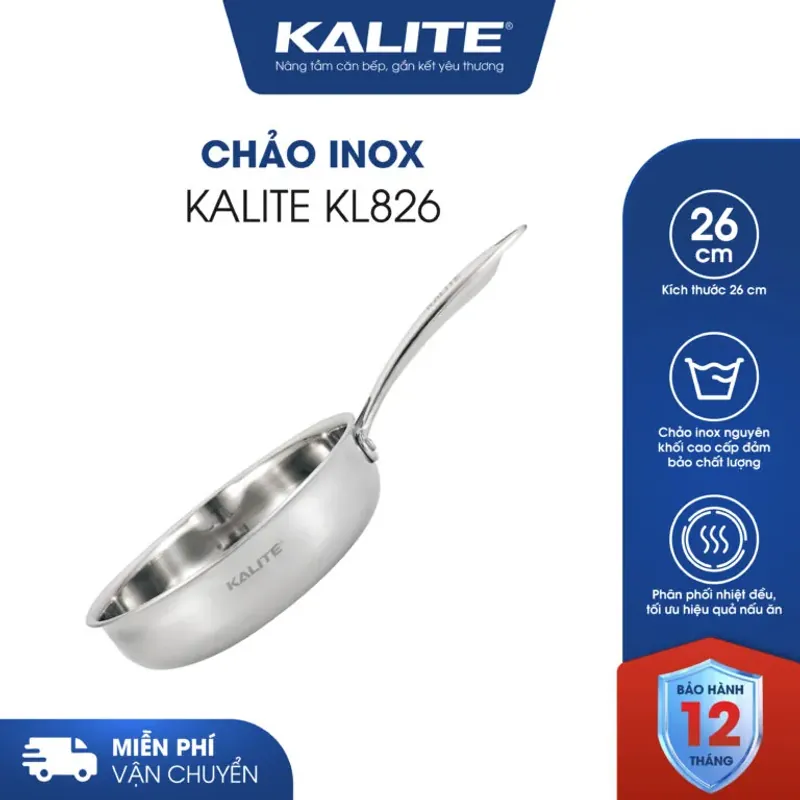 Chảo inox nguyên khối TRIPRO KALITE KL826 26cm 701371