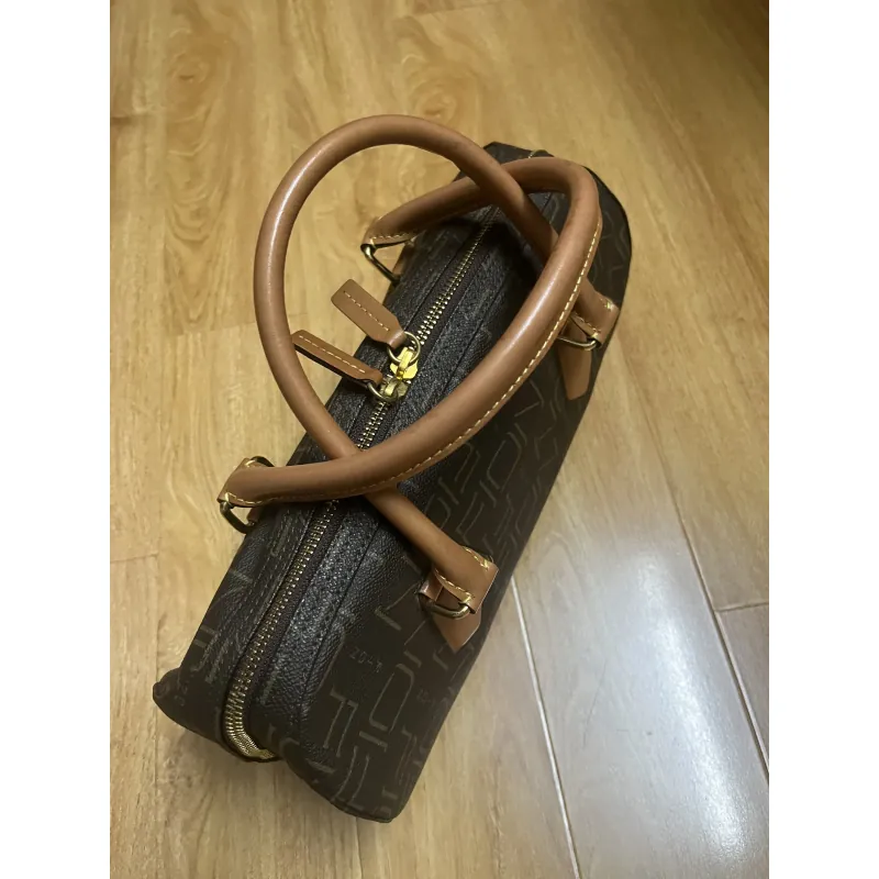 Túi nữ phom trống 30*17*8 da thật & canvas 2hand 1017582