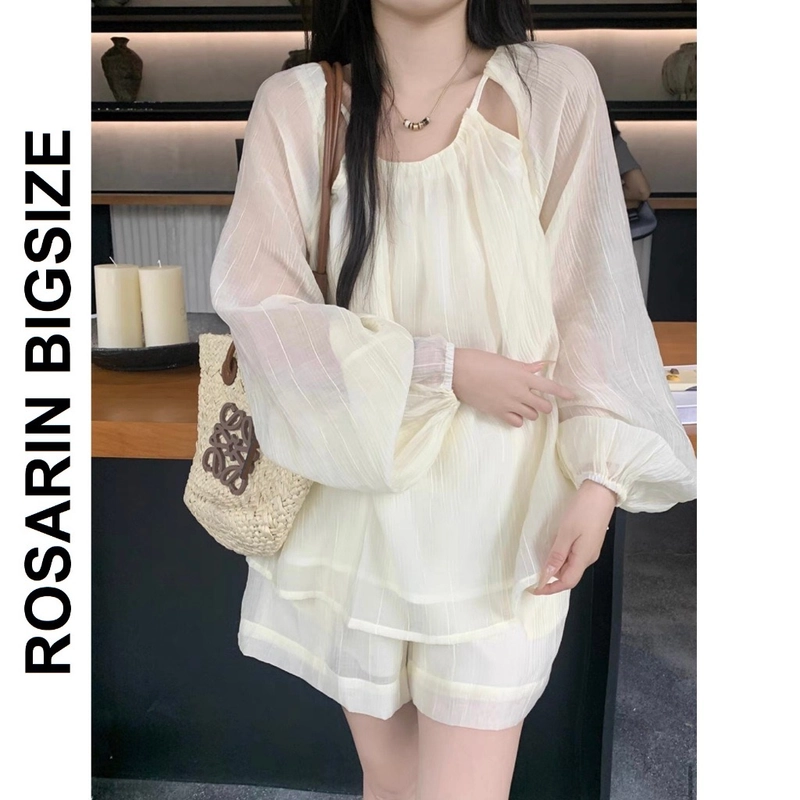 Set áo quần short  lụa tơ siêu mát bigsize đi biển cho cô nàng chubby 494276