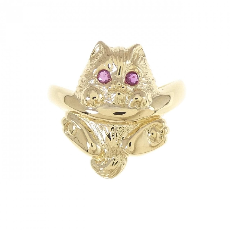 Nhẫn ruby K18YG hình mèo 673503
