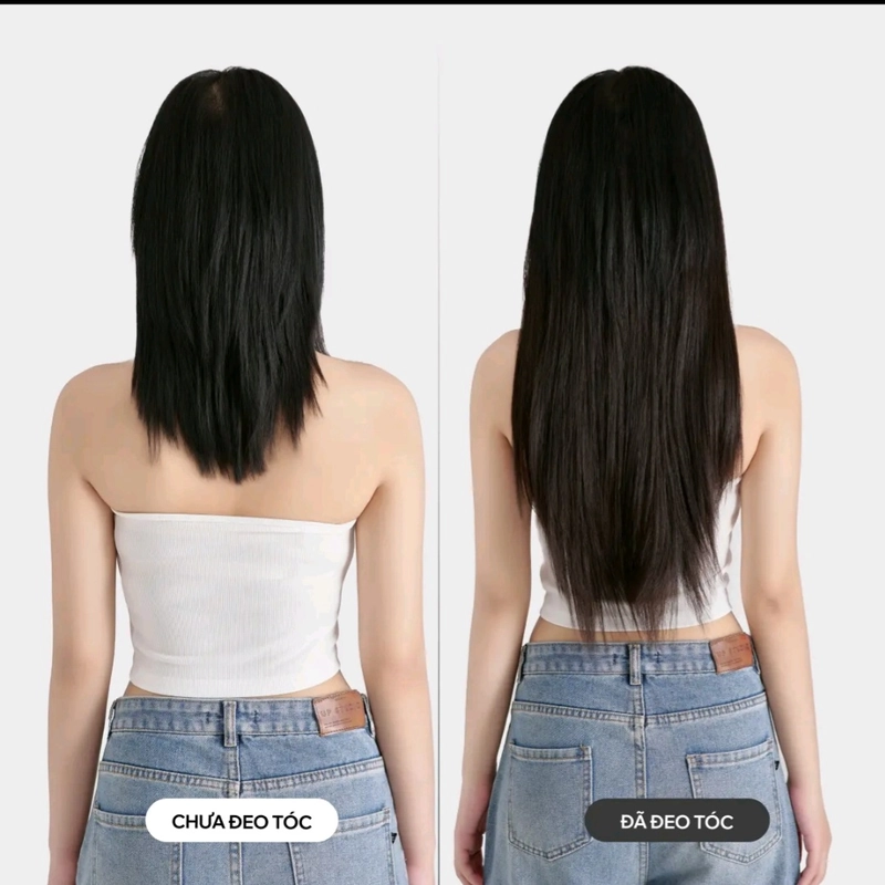 Tóc giả kẹp phím Capelli 45cm màu nâu đen new 90% 469944