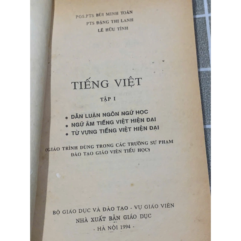 TIẾNG VIỆT TẬP 1 - PGS.PTS BỦI MINH TOÁN - PTS ĐẶNG THỊ LANH - LÊ HỮU TÍNH 545895