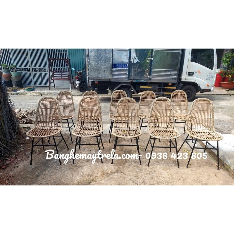 Ghế chân sắt mây nhựa giá rẻ 477787