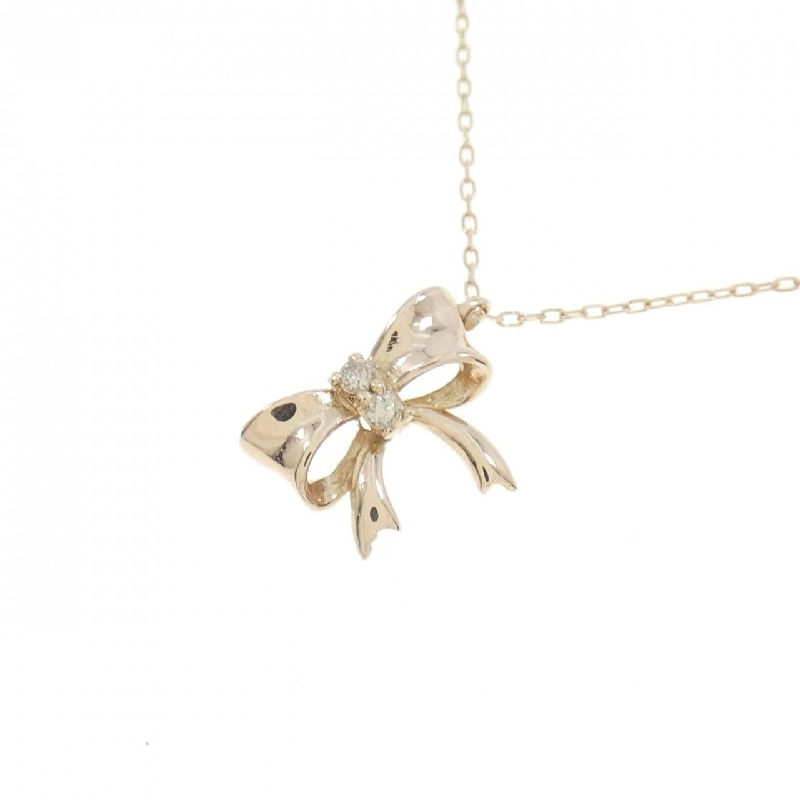 K18PG Nơ Dây Chuyền Kim Cương 0.02CT - Hàng hiệu Chính hãng 864354