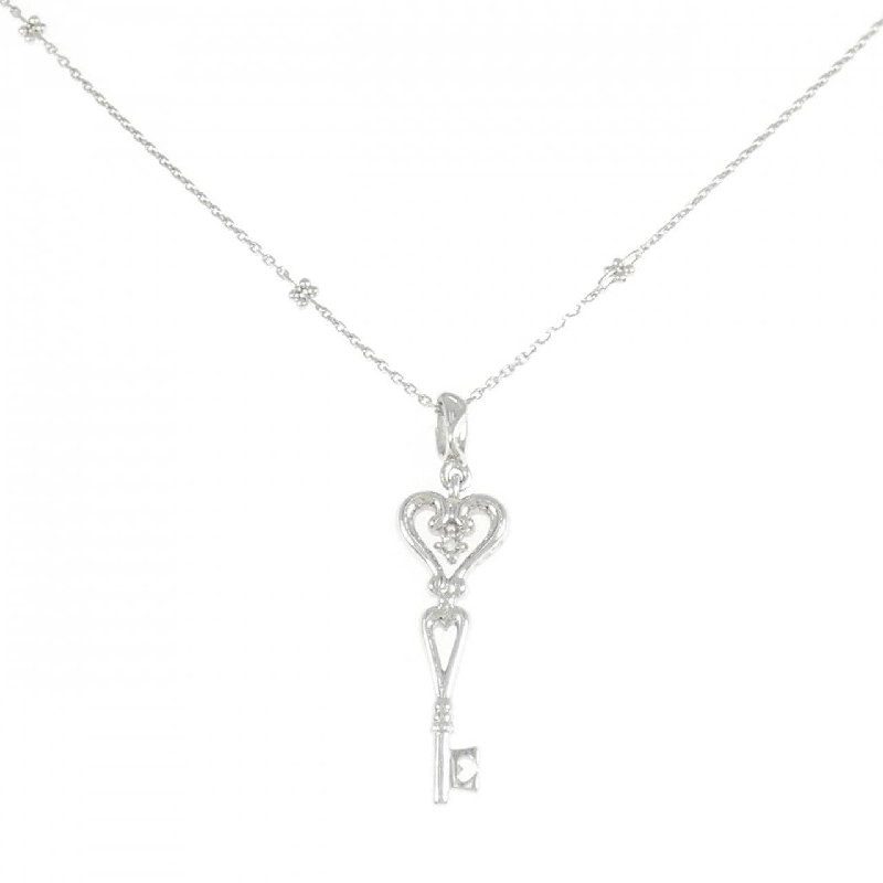 K18WG Chìa khóa × Trái tim Dây chuyền kim cương 0.01CT - Hàng hiệu Chính hãng 861292