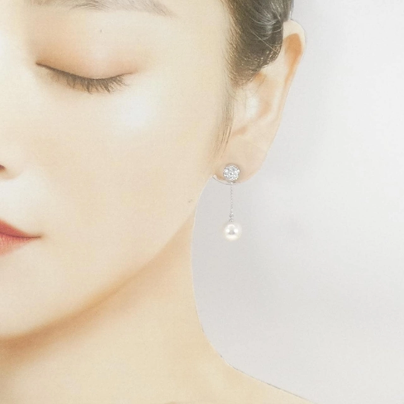 K18WG Bông tai ngọc trai Akoya 8.5mm - Hàng hiệu Chính hãng 867049