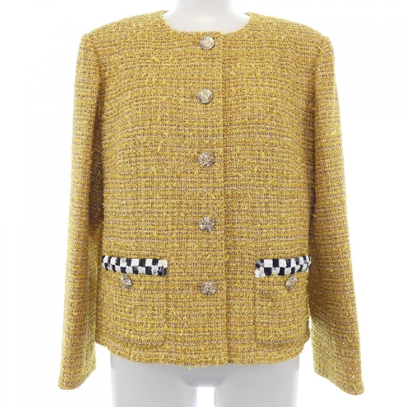 【Mã giảm giá】Áo khoác không cổ CHANEL 640076