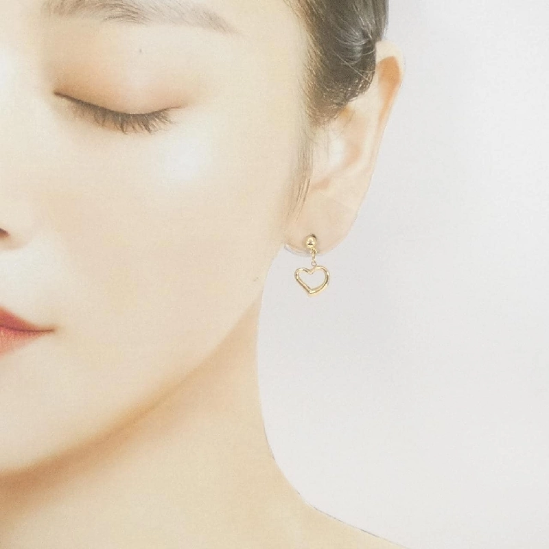 K18YG Bông tai hình trái tim - Hàng hiệu Chính hãng 870909