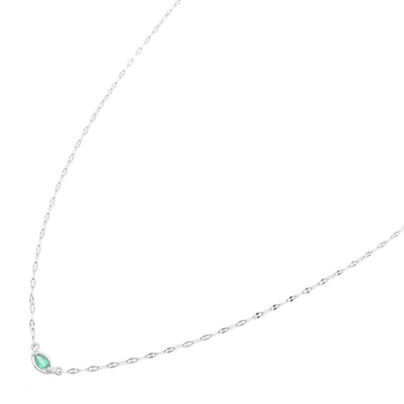 K18WG Dây chuyền ngọc lục bảo 0.05CT - Hàng hiệu Chính hãng 858001