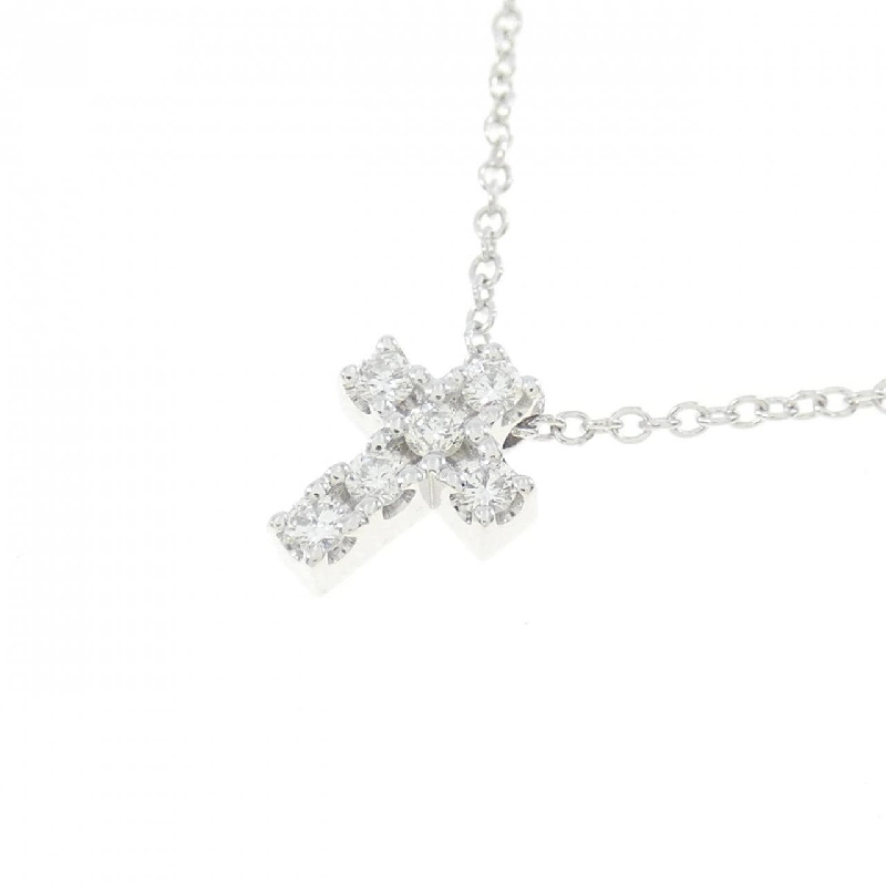 K18WG Dây chuyền kim cương chéo 0.10CT - Hàng hiệu Chính hãng 864570