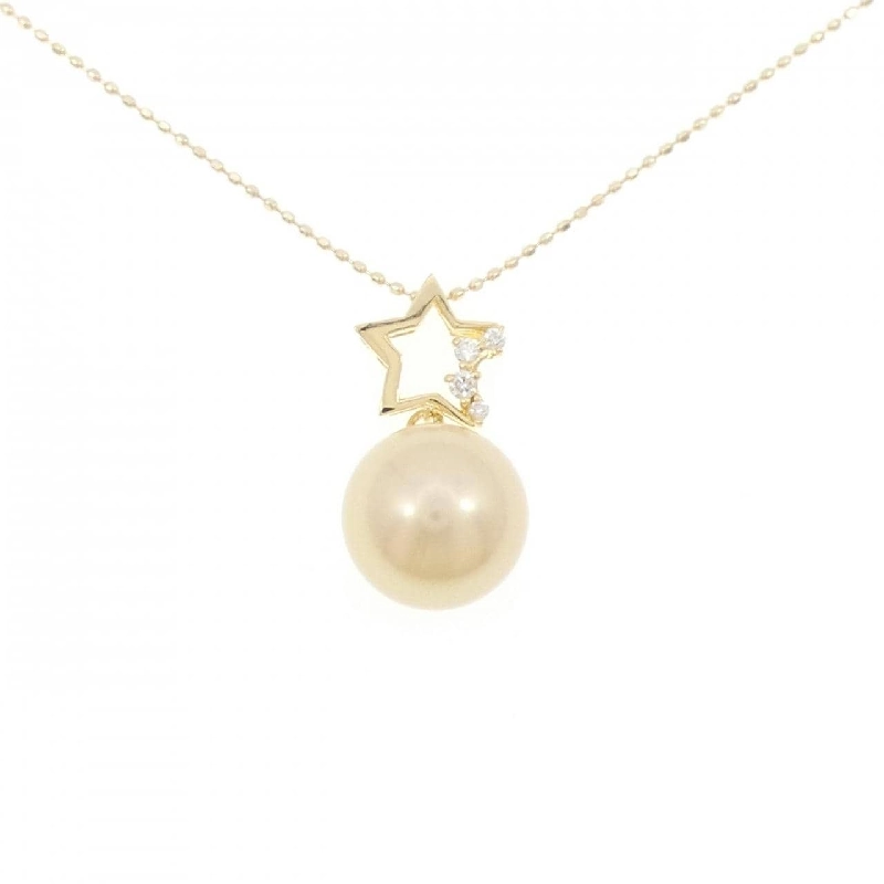 K18YG/K10YG Ngôi sao Ngọc trai trắng Dây chuyền 10.3mm - Hàng hiệu Chính hãng 860994