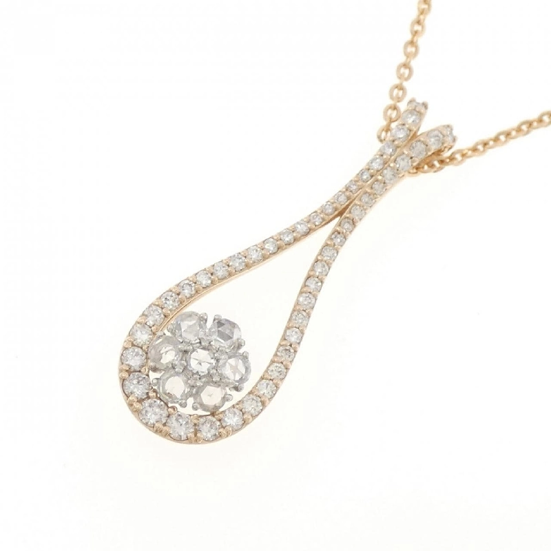 K18PG/PT900 Dây chuyền kim cương hoa 0.93CT - Hàng hiệu Authentic 846325