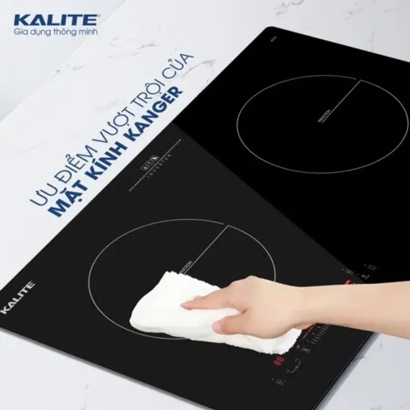 Bếp từ đôi Kalite KDI73 inverter 4400W, công nghệ Booster, mặt kính Kanger 574439
