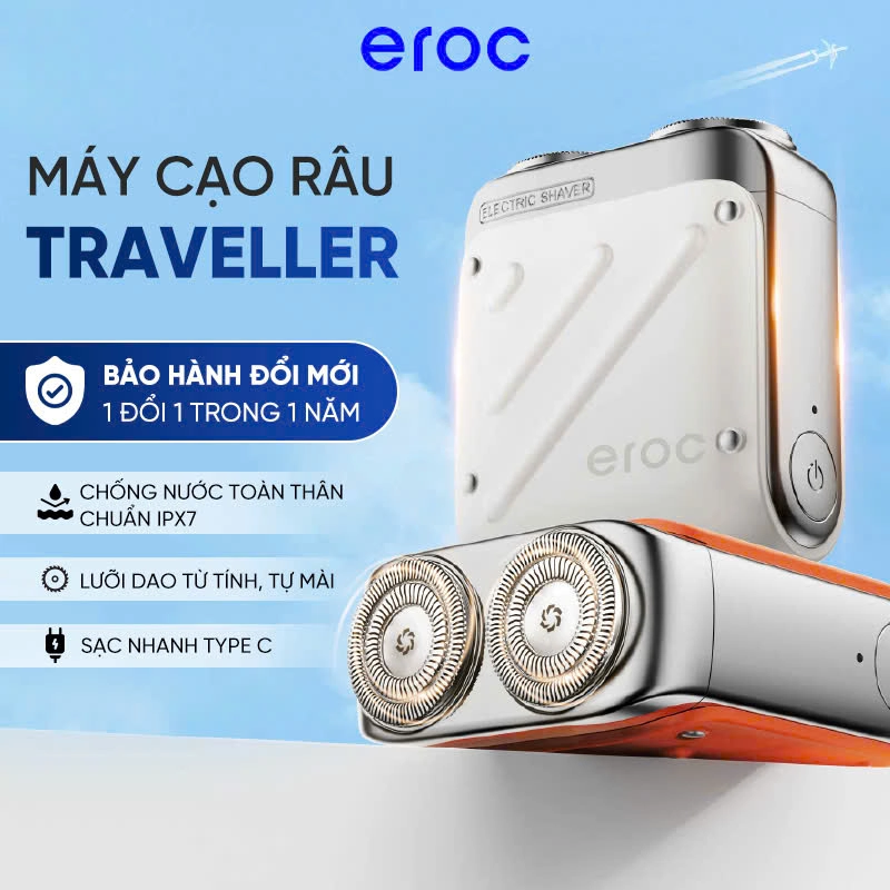 Máy cạo râu EROC Mini,Chống nước IPX7, Lưỡi dao tự mài, Sạc nhanh TYPE-C 547571